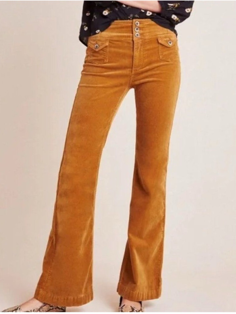 Anthropologie Pilcro High-Rise Bootcut Corduroy Trouser in Cedar/Cider - size 29